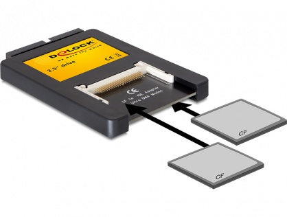 Cititor de carduri interfata 2,5 inch IDE la 2 x Compact Flash, Delock 91662