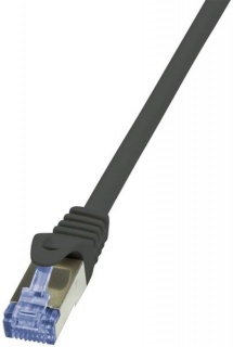 Cablu de retea RJ45 SFTP cat6A LSOH 0.25m negru, Logilink CQ3013S