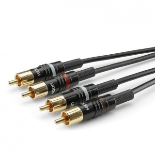 Cablu audio 2 x RCA la 2 x RCA T-T 3m, HBP-C2-0300