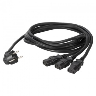Cablu de alimentare Schuko la 3 x IEC C13 1.8m Negru, KGWB3-0180-SW