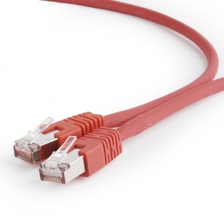 Cablu de retea RJ45 SFTP cat 6A LSOH 0.25m Rosu, Gembird PP6A-LSZHCU-R-0.25M