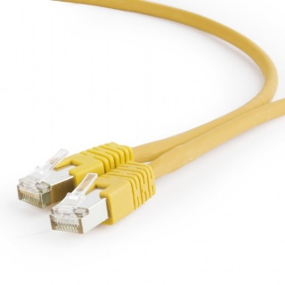 Cablu de retea RJ45 SFTP cat 6A LSOH 0.5m Galben, Gembird PP6A-LSZHCU-Y-0.5M