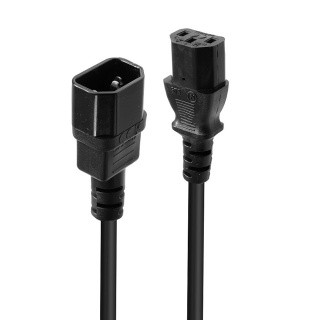 Cablu prelungitor alimentare PC IEC C13 la C14 1m Negru, Lindy L30321