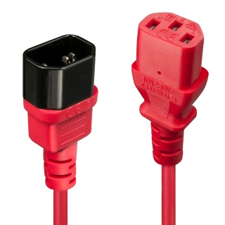 Cablu prelungitor C13 la C14 T-M Rosu 2m, Lindy L30478