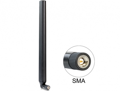 Antena LTE SMA plug 0.1 - 4.5 dBi omnidirectional, Delock 88436