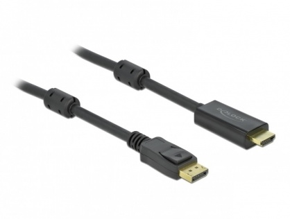 Cablu pasiv DisplayPort 1.2 la HDMI 4K30Hz T-T 10m Negru, Delock 85962