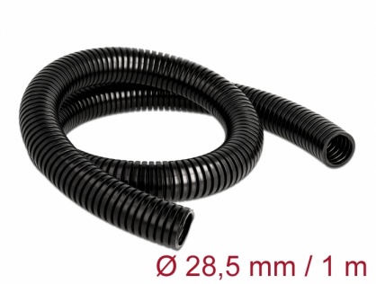 Organizator/protectie pentru cabluri 1m x 28.5mm Negru, Delock 60459