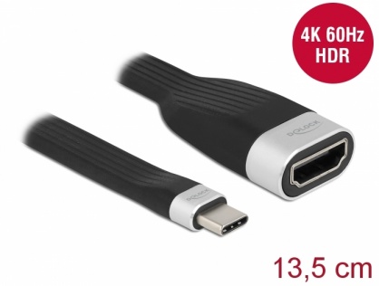 Adaptor USB type C la HDMI (DP Alt Mode) 4K60Hz HDR T-M 13cm, Delock 86729