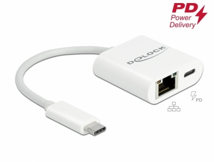 Adaptor USB 3.2 Gen 1-C la Gigabit cu alimentare PD, Delock 65402