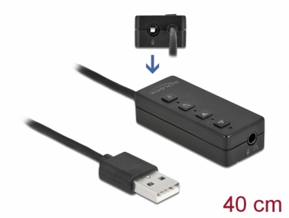 Adaptor DAC USB-A la 2 x jack stereo casca si microfon, Delock 66731