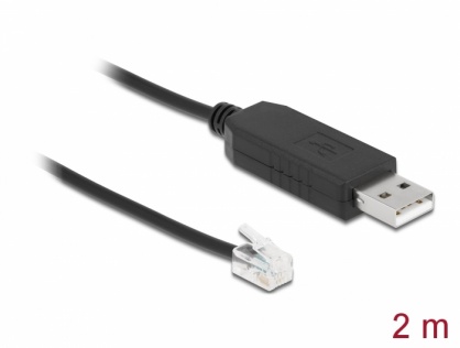 Cablu USB-A la Serial RS-232 RJ9/RJ10 cu protectie ESD Celestron NexStar 2m, Delock 66734