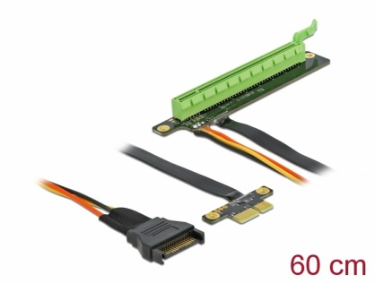 Riser Card PCI Express x1 la x16 + cablu flexibil 80cm, Delock 85763