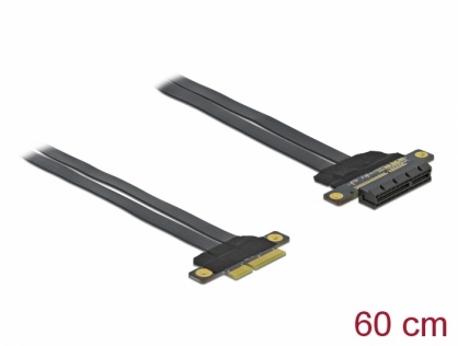 Riser Card PCI Express x4 la x4 + cablu flexibil 60cm, Delock 85769