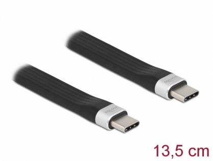 Cablu USB 3.2 Gen 2 type C la type C FPC Flat Ribbon  PD 3A E-Marker 13.5cm, Delock 85770