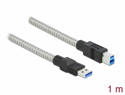Cablu USB 3.2-A Gen 1 la USB-B T-T izolatie metalica 1m, Delock 86778