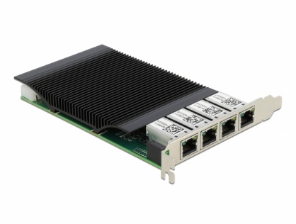 PCI Express x4 cu 4 x RJ45 Gigabit LAN PoE+ Intel i350, Delock 88501