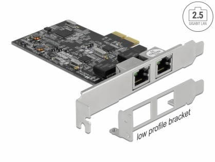 PCI Express cu 2 x RJ45 2.5 Gigabit LAN RTL8125, Delock 89530