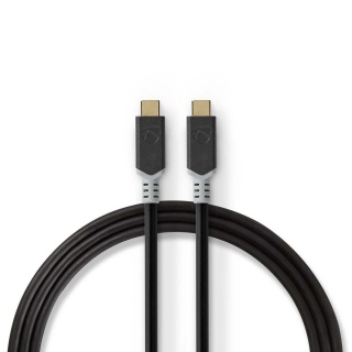 Cablu USB 3.2-C Gen 2 T-T 20Gb/s 5A/100W 2m, Nedis CCBW64020AT20