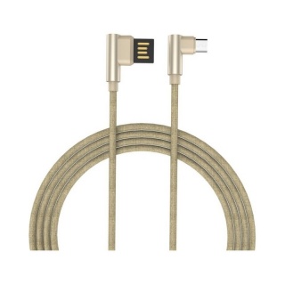 Cablu micro USB-B la USB 2.0 T-T unghi 90 grade 1m auriu, GC-48 Gold