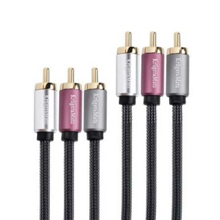 Cablu audio 3 x RCA la 3 x RCA T-T 1.8m, KM0307