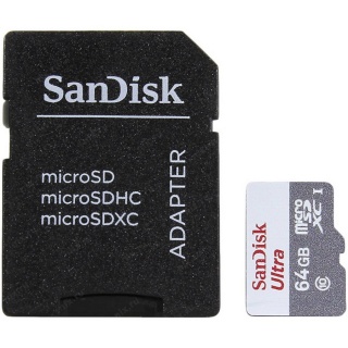Card de memorie  Ultra MicroSDXC 64GB clasa 10 + adaptor SD, Sandisk SDSQUNR-064G-GN6TA