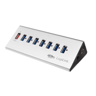 HUB USB 3.0 cu 7 porturi + 1 port Quick/Fast charge montare masa, Logilink UA0228