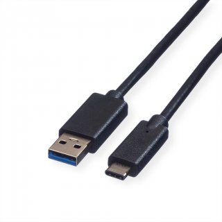 Cablu USB 3.2-A la USB type C T-T 1m Negru, Roline Green 11.44.9011