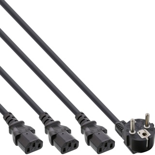 Cablu alimentare Y Schuko la 3 x C13 2m + 1/3/2m, InLine 16653H