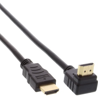 Cablu HDMI 4K2K T-T unghi 90 grade 0.3m Negru, InLine 17033V