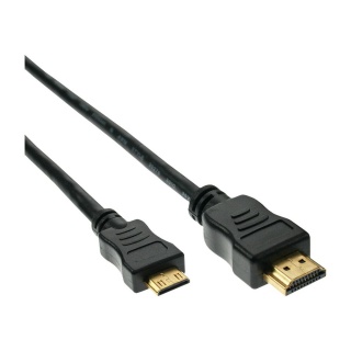 Cablu mini HDMI-C la HDMI T-T 0.3m Negru, InLine 17456P