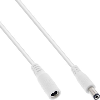 Cablu prelungitor de alimentare DC 5.5x2.1mm T-M 3m Alb, InLine IL26803E