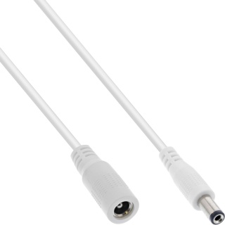 Cablu prelungitor de alimentare DC 5.5x2.5mm T-M 3m Alb, InLine IL26903F