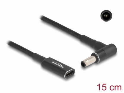 Adaptor de incarcare laptop USB type C la Samsung 5.5 x 3.0 mm M-T 0.15m, Delock 60042