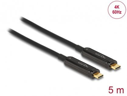Cablu video activ optic USB type C 4K60Hz T-T 5m, Delock 84090