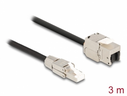 Cablu prelungitor RJ45 SFTP Cat.6A 3m, Delock 87239