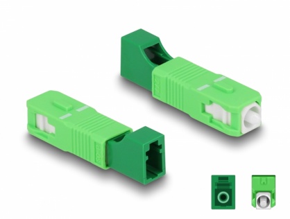 Adaptor fibra optica Hybrid SC Simplex la LC Simplex T-M Verde, Delock 87940