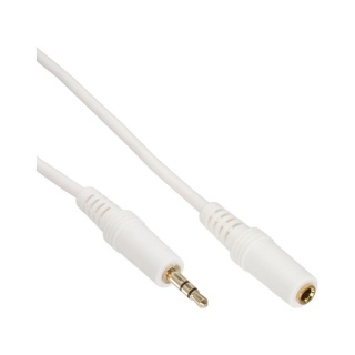Cablu prelungitor audio jack stereo 3.5mm 3 pini T-M 10m Alb, InLine 99937W