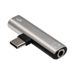 Adaptor USB type C DAC la USB type C (alimentare) + jack audio 3.5mm T-M, Akyga AK-AD-71