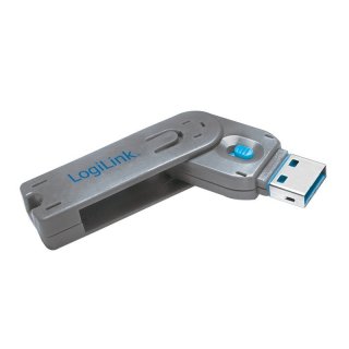USB Port Blocker cheie + 1 incuietoare Bleu, Logilink AU0044