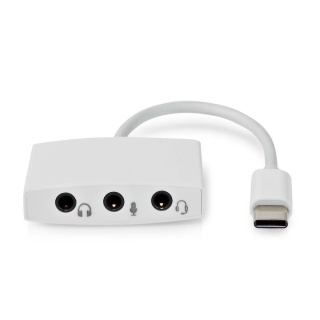Adaptor USB type C la 3 x jack stereo 3.5mm T-M 0.1m Alb, Nedis CCGP65900WT01