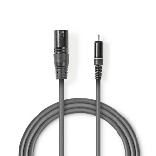 Cablu audio XLR 3 pini la RCA T-T 1.5m, Nedis COTH15205GY15