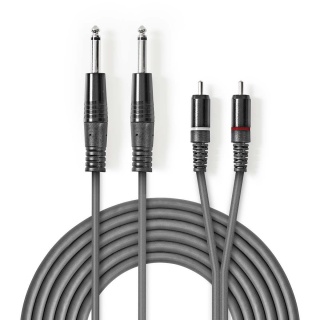 Cablu audio 2 x jack stereo 6.35mm la 2 x RCA T-T 1.5m, COTH23320GY15
