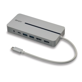 Docking station USB 3.2 Gen1 type C la 2 x HDMI 4K60Hz/2 x USB-A/1 x USB-C/1 x RJ45/1 x Audio 3.5mm/PD 100W, Lindy L43360
