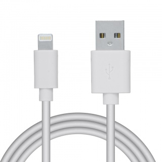 Cablu date + incarcare USB 2.0 la iPhone Lightning 0.5m Alb, Spacer SPDC-LIGHT-PVC-W-0.5