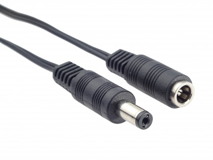 Cablu prelungitor de alimentare DC 5.5 mm x 2.1 mm T-M 3m Negru, Goobay 71399