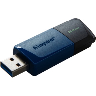Stick USB 3.2 64GB DataTraveler Exodia M Negru/Albastru, Kingston DTXM/64GB