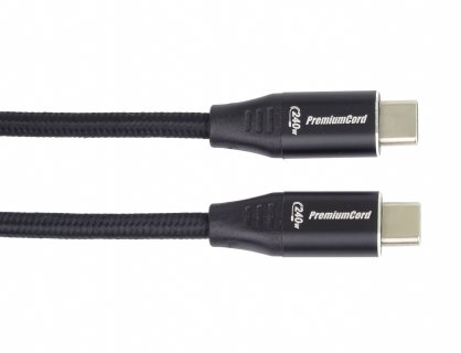 Cablu USB type C T-T 240W 1.5m brodat Negru, ku31cv15