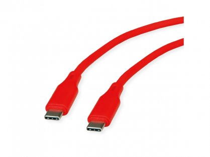 Cablu USB 2.0 type C T-T 60W silicon 1m Rosu, Roline 11.02.9121