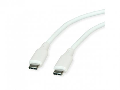 Cablu USB 2.0 type C T-T 60W silicon 1m Alb, Roline 11.02.9126