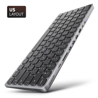 Tastatura + 3 x USB-A + HDMI 4K60Hz + slot SD/microSD + PD 100W, Axagon HMC-KB-US